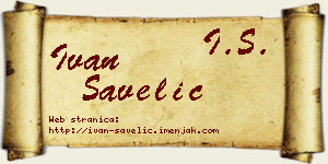 Ivan Savelić vizit kartica